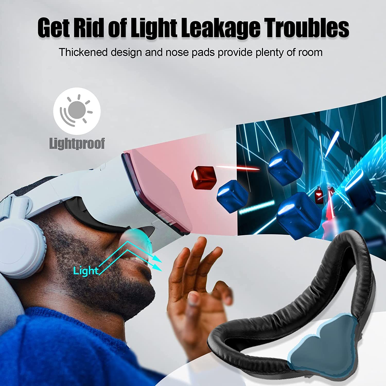 Подушка для лица Hanpusen для  – обзор и цена Vr Facial Interface Foam Pad Leather